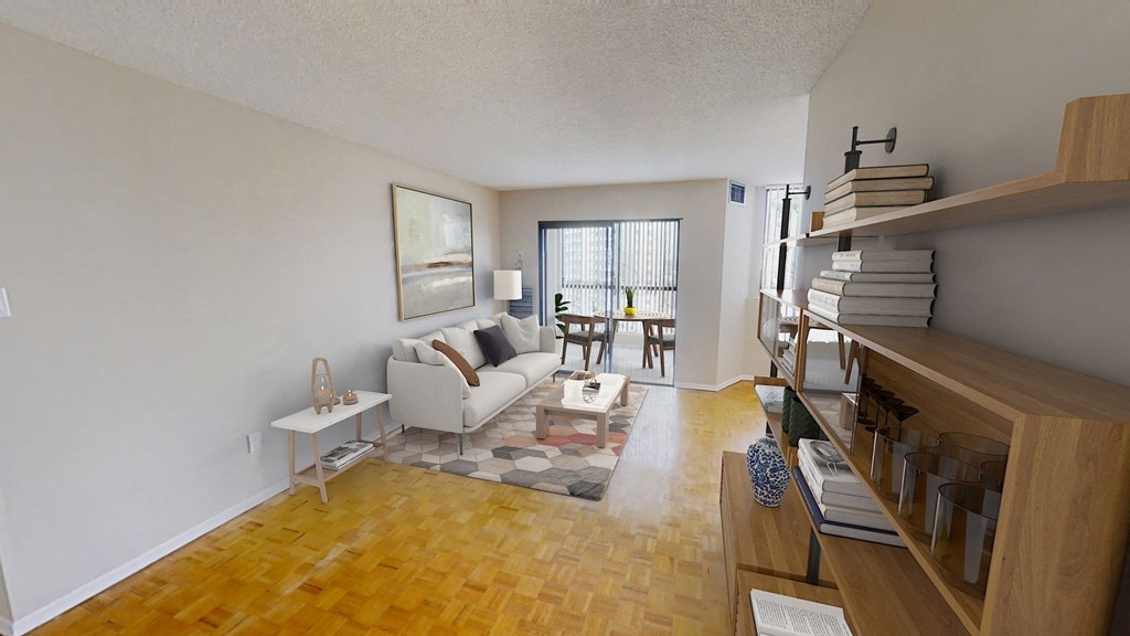 Living room with sofa, coffee table