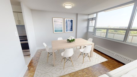 Spacious dining area in a 2 Bedroom unit at 360 Torrance.