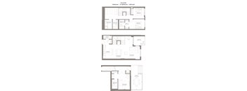 two layouts of a house with floor plans and elevations