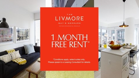 A living room with a couch and a kitchen area is on offer for rent.