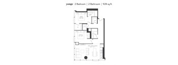 2 Bedroom 2 Bath - zoom floorplan