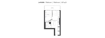 1 Bedroom 1 Bath - zoom floorplan
