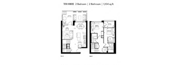 Townhouse - 2 Bedroom and 2 Bathroom plus den