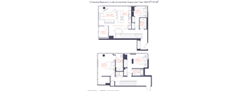 A floor plan of a house with 3 bedrooms, 3 bathrooms, and a total space of 1829 square feet.