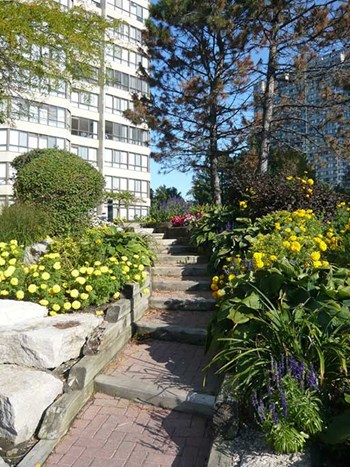 Exterior entrance to building driveway. Thumbnail click to zoom. - Photo Gallery 4