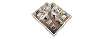 a floor plan of a two bedroom apartment at Kendall Park Too, Columbus
