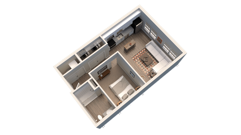 a floor plan of a two story apartment with a balcony at Kendall Park Too, Columbus, OH