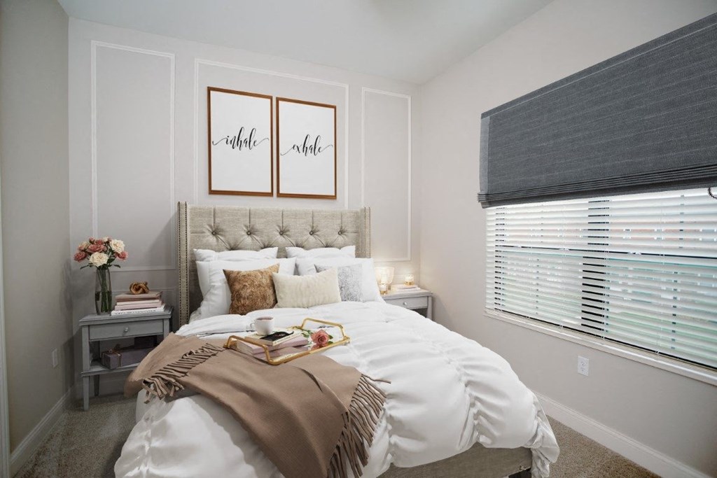 a bedroom with a bed and two night stands at Fairfax, Ohio, 43212