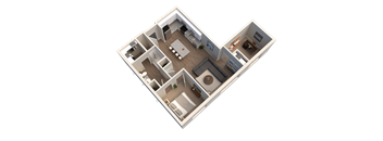 a floor plan of a two bedroom apartment at Kendall Park Too, Columbus Ohio