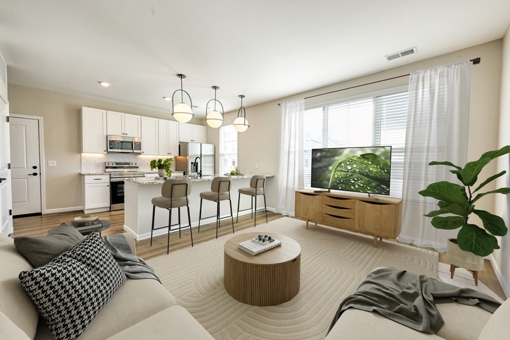 Living Room Come Dining Area at Fairmont Apartments, Ohio