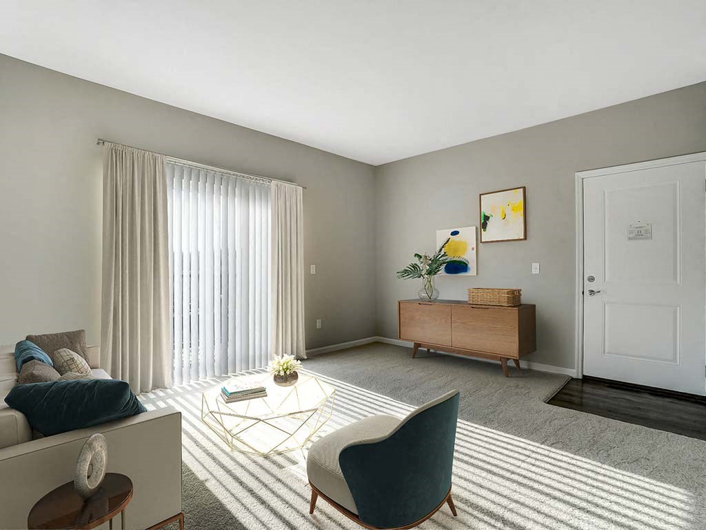 A sunny day with sunlight coming through the window and illuminating the room.