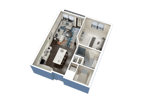 1 Bed 1 Bath A Floor Plan at Fairfax, Grandview, 43212