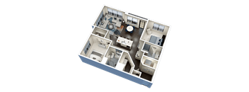 2 Bed 2 Bath C1 Floor Plan at Fairfax, Ohio