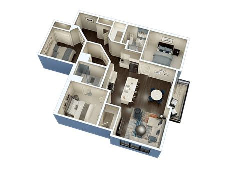 3 Bed 2 Bath C4 Floor Plan at Fairfax, Grandview, OH, 43212