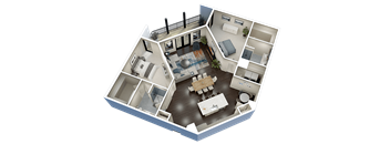 2 Bed 2 Bath D Floor Plan at Fairfax, Ohio, 43212