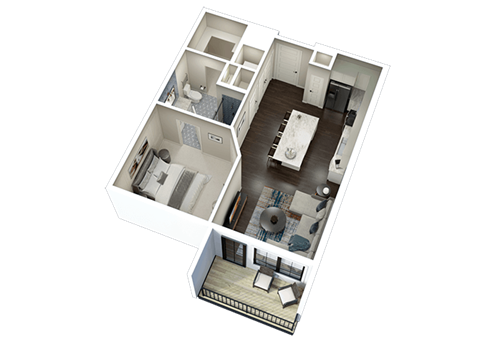 1 Bed 1 Bath F Floor Plan at Fairfax, Grandview, OH