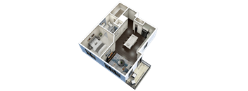 1 Bed 1 Bath G Floor Plan at Fairfax, Grandview, Ohio