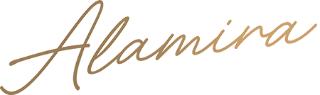 A logo with the word "Amanina" in cursive script above the words "LUXURY LIVING".
