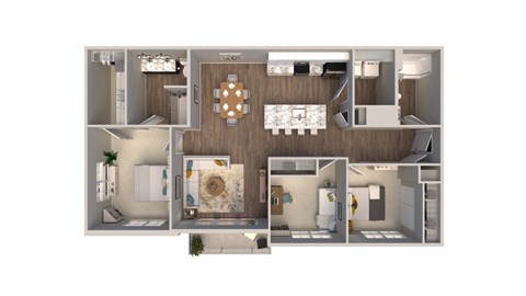 3 Bed 2 Bath Floor Plan at Fairmont Apartments, Westerville, OH