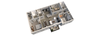 a 3d floor plan of an apartment at Elan Park, Columbus, OH 43231