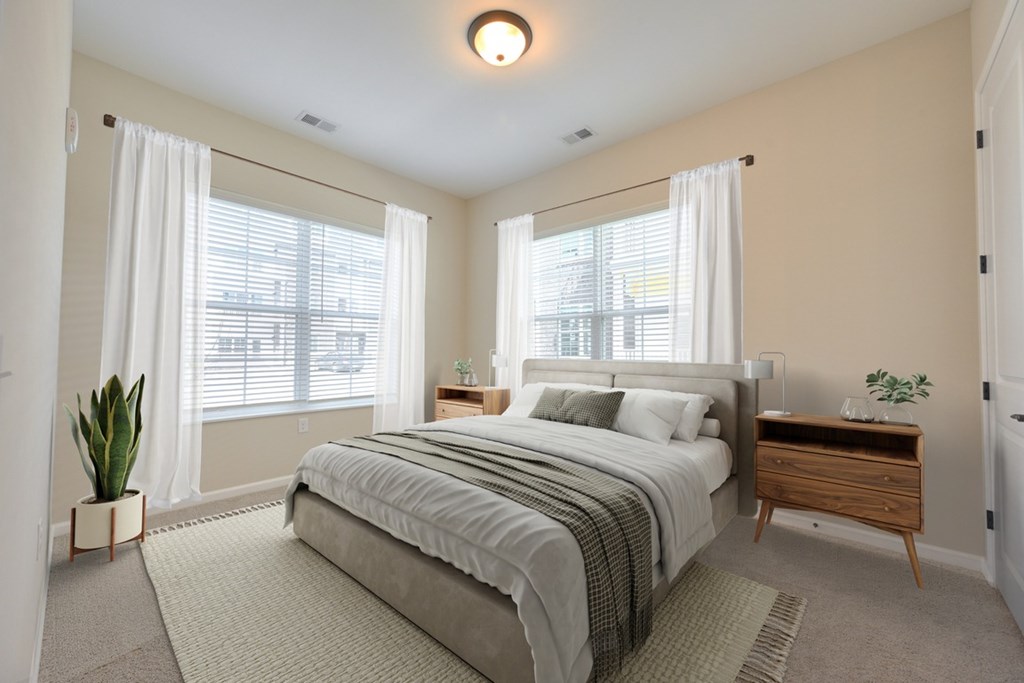 Large Comfortable Bedroom at Fairmont Apartments, Westerville, Ohio