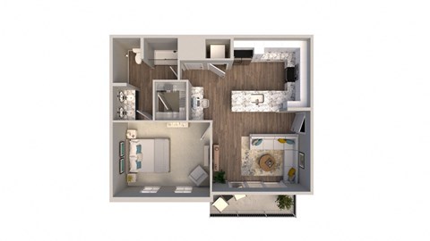 1Bed Floor Plan at Fairmont Apartments, Ohio, 43081