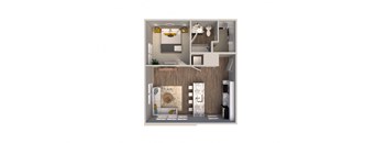 1Bed 1Bath Floor Plan at Fairmont Apartments, Ohio