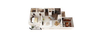 1 Bed 1 Bath Floor Planat Taylor House Apartments, Columbus, Ohio