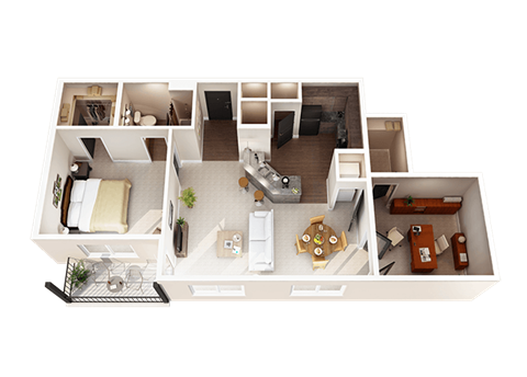 1 Bed 1 Bath Floor Planat Taylor House Apartments, Columbus, Ohio