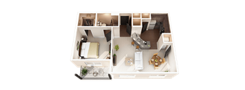 a floor plan of a two bedroom apartmentat Taylor House Apartments, Columbus, OH, 43214