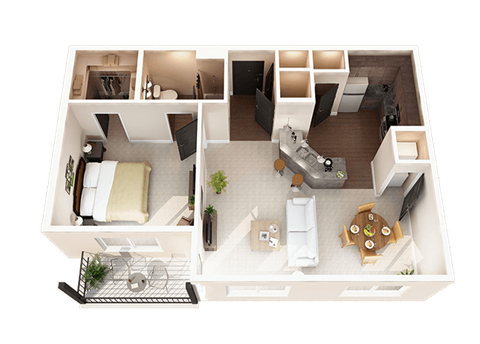 a floor plan of a two bedroom apartmentat Taylor House Apartments, Columbus, OH, 43214