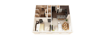a floor plan of a one bedroom apartmentat Taylor House Apartments, Ohio, 43214