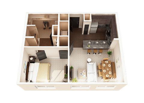 a floor plan of a one bedroom apartmentat Taylor House Apartments, Ohio, 43214
