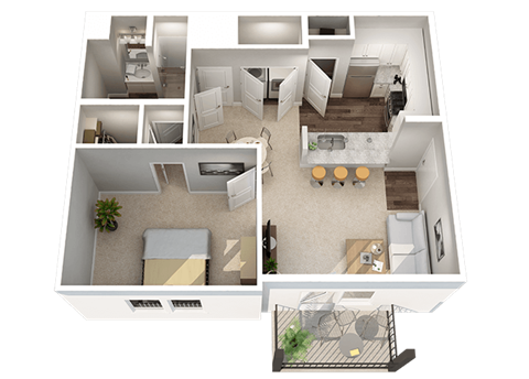 1 Bed 1 Bath H Floor Plan at Kendall Park Apartments , Ohio