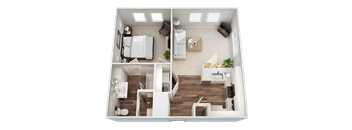 1 Bed 1 Bath M Floor Plan at Kendall Park Apartments , Ohio, 43220