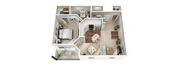 1 Bed 1 Bath R Floor Plan at Kendall Park Apartments , Columbus, OH, 43220