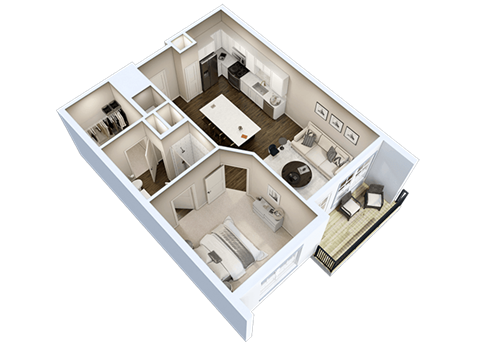 A1 Floor Plan at Essex, Columbus, OH, 43212