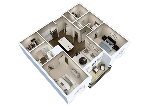 B Floor Plan at Essex, Columbus, 43212