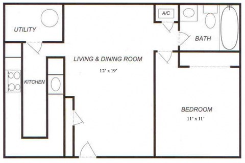 1 Bed / 1 Bath