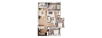 a floor plan of a house with a bedroom and a living room
