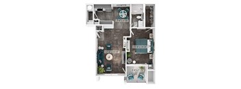 1 Bed 1 Bath Floorplan at Silverleaf Apartments, Ft Worth 