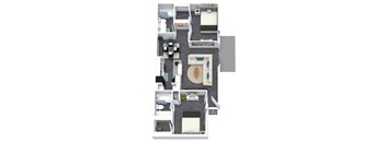 a floor plan of a house with a bedroom and a living room