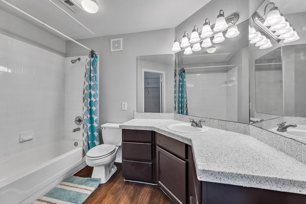 a bathroom with a shower toilet and sink