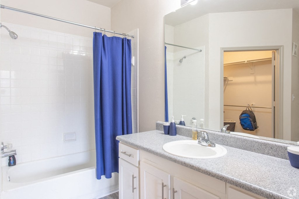a bathroom with a sink and a bathtub
