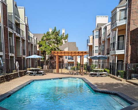 the preserve at ballantyne commons pool and apartment building