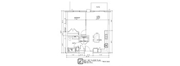 A floor plan of a unit B2 shows the layout of a bedroom, living room, kitchen, bathroom, and laundry area.