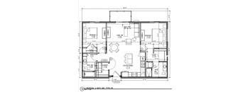a floor plan of a house with bedrooms and a large living room