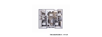 an image of the two bedroom floor plan with roommates