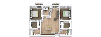 a floor plan of a house with a bedroom and a living room