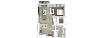 1 Bedroom 1 Bath floorplan Unit B1